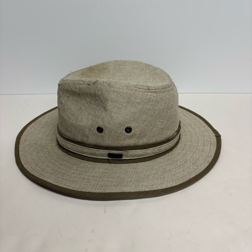 Stetson Mens Tan Hat Big Brim Rain Panama Style Safari Large